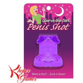 Bicchiere divertente Glow in the Dark Penis Shot Purple per feste