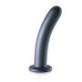 Fallo liscio con ventosa in silicone vaginale anale Smooth G-Spot 17 cm Gun Metal