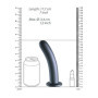 Fallo liscio con ventosa in silicone vaginale anale Smooth G-Spot 17 cm Gun Metal
