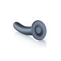 Fallo liscio con ventosa in silicone vaginale anale Smooth G-Spot 17 cm Gun Metal