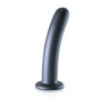Fallo liscio con ventosa in silicone vaginale anale Smooth G-Spot 17 cm Gun Metal