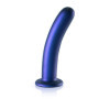 Fallo liscio anale vaginale con ventosa in silicone Smooth G-Spot 17 cm Metallic Blue