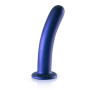 Fallo liscio anale vaginale con ventosa in silicone Smooth G-Spot 17 cm Metallic Blue