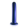 Fallo liscio anale vaginale con ventosa in silicone Smooth G-Spot 17 cm Metallic Blue