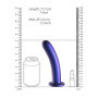 Fallo liscio anale vaginale con ventosa in silicone Smooth G-Spot 17 cm Metallic Blue