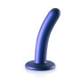 Fallo vaginale in silicone piccolo con ventosa Smooth G-Spot Dildo 12 cm metallic blue
