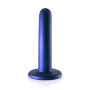 Fallo vaginale in silicone piccolo con ventosa Smooth G-Spot Dildo 12 cm metallic blue
