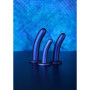 Fallo vaginale in silicone piccolo con ventosa Smooth G-Spot Dildo 12 cm metallic blue