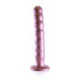 Fallo vaginale a sfere con ventosa in silicone Beaded G-Spot Dildo 20,5 cm Rose Gold