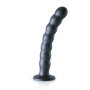 Fallo vaginale in silicone a sfere con ventosa Beaded G-Spot Dildo 20,5 cm Gun Metal