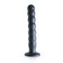 Fallo vaginale in silicone a sfere con ventosa Beaded G-Spot Dildo 20,5 cm Gun Metal
