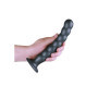 Fallo vaginale in silicone a sfere con ventosa Beaded G-Spot Dildo 20,5 cm Gun Metal