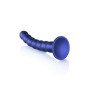 Fallo vaginale con ventosa a sfere in silicone Beaded G-Spot Dildo 20,5 cm Metallic Blue