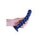 Fallo vaginale con ventosa a sfere in silicone Beaded G-Spot Dildo 20,5 cm Metallic Blue