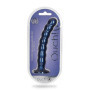 Fallo vaginale con ventosa a sfere in silicone Beaded G-Spot Dildo 20,5 cm Metallic Blue
