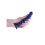 Fallo vaginale piccolo con ventosa a sfere in silicone Beaded G-Spot Dildo 16,5 cm Metallic Blue