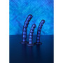Fallo vaginale piccolo con ventosa a sfere in silicone Beaded G-Spot Dildo 16,5 cm Metallic Blue