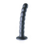 Fallo vaginale con ventosa piccolo a sfere in silicone Beaded G-Spot Dildo 16,5 cm Gun Metal