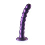 Fallo vaginale a sfere piccolo con ventosa in silicone Beaded G-Spot Dildo 16,5 cm Metallic Purple