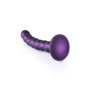 Fallo vaginale a sfere piccolo con ventosa in silicone Beaded G-Spot Dildo 16,5 cm Metallic Purple