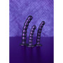 Fallo vaginale a sfere piccolo con ventosa in silicone Beaded G-Spot Dildo 16,5 cm Metallic Purple