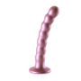 Fallo piccolo vaginale a sfere con ventosa in silicone Beaded G-Spot Dildo 16,5 cm Rose Gold