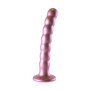 Fallo piccolo vaginale a sfere con ventosa in silicone Beaded G-Spot Dildo 16,5 cm Rose Gold