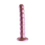 Fallo piccolo vaginale a sfere con ventosa in silicone Beaded G-Spot Dildo 16,5 cm Rose Gold