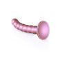 Fallo piccolo vaginale a sfere con ventosa in silicone Beaded G-Spot Dildo 16,5 cm Rose Gold