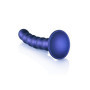 Fallo vaginale a sfere con ventosa in silicone Beaded G-Spot Dildo 13 cm Metallic Blue