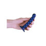 Fallo vaginale a sfere con ventosa in silicone Beaded G-Spot Dildo 13 cm Metallic Blue