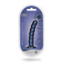 Fallo vaginale a sfere con ventosa in silicone Beaded G-Spot Dildo 13 cm Metallic Blue