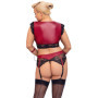 Completo intimo donna bondage con pizzo e reggicalze sexy reggiseno tanga aperto