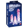 Fallo realistico anale kit plug butt con ventosa Anal Training Set pink