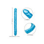 Fallo realistico per doppia penetrazione anale vaginale Size Queen Double Dong 17 Inch blu