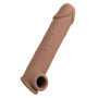 Guaina fallica realistica prolungha per pene Life-Like Extension 8 Inch brown