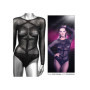 Body erotico donna sexy maniche lunghe nero con brillantini Long Sleeve Bodysuit S/L