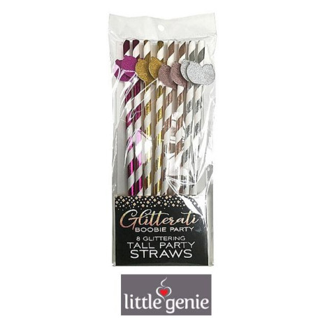 cannucce divertenti per feste Glitterati Boobie Tall Party Straws