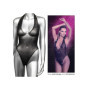 Body perizoma donna erotico nero con brillantini Deep V Bodysuit S/L