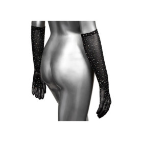 Guanti con brillantini Full Length Gloves sexy per donna con strass