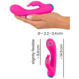 Vibratore rabbit in silicone piccolo vaginale clitoride Bunt pink