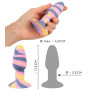 Plug anale con ventosa in silicone piccolo Tricolour Butt Plug pink