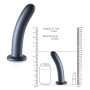 Fallo liscio con ventosa in silicone vaginale anale Smooth G-Spot 17 cm Gun Metal