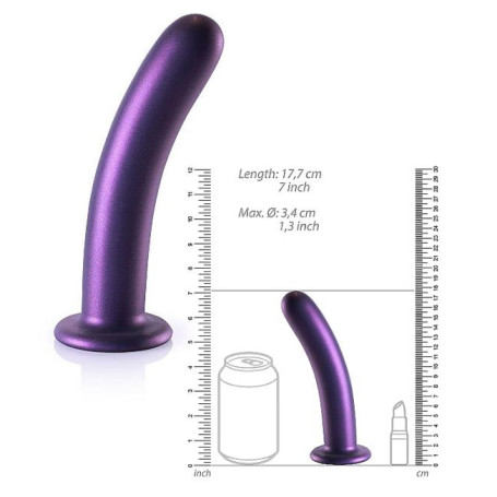 Fallo liscio vaginale anale con ventosa  in silicone Smooth G-Spot 17 cm Purple