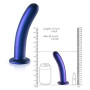 Fallo liscio anale vaginale con ventosa in silicone Smooth G-Spot 17 cm Metallic Blue