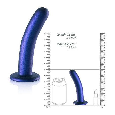Fallo vaginale piccolo con ventosa Smooth G-Spot Dildo 14,5 cm Metallic Blue