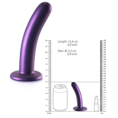 Fallo vaginale piccolo con ventosa Smooth G-Spot 12 cm Metallic Purple