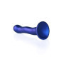 Dildo vaginale con ventosa Ultra Soft Curvy G-Spot Dildo 7''/17 cm Metallic Blue