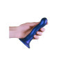 Dildo vaginale con ventosa Ultra Soft Curvy G-Spot Dildo 7''/17 cm Metallic Blue