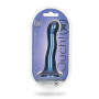 Dildo vaginale con ventosa Ultra Soft Curvy G-Spot Dildo 7''/17 cm Metallic Blue